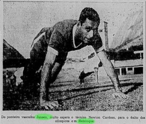 Foto do atacante Jansen, que era a grande esperança de gols da seleção olímpica de 1952 (Foto: Correio da Manhã) 