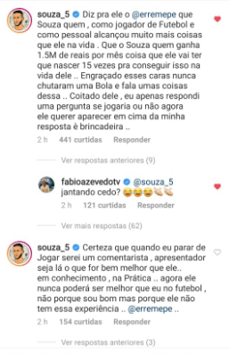 Souza rebate Renato Maurício Prado e afirma que ele precisaria nascer 15 vezes para ganhar o que ele recebe de salário