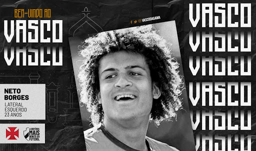 Vasco anuncia a contratação do lateral esquerdo Neto Borges; confira a ficha técnica do jogador