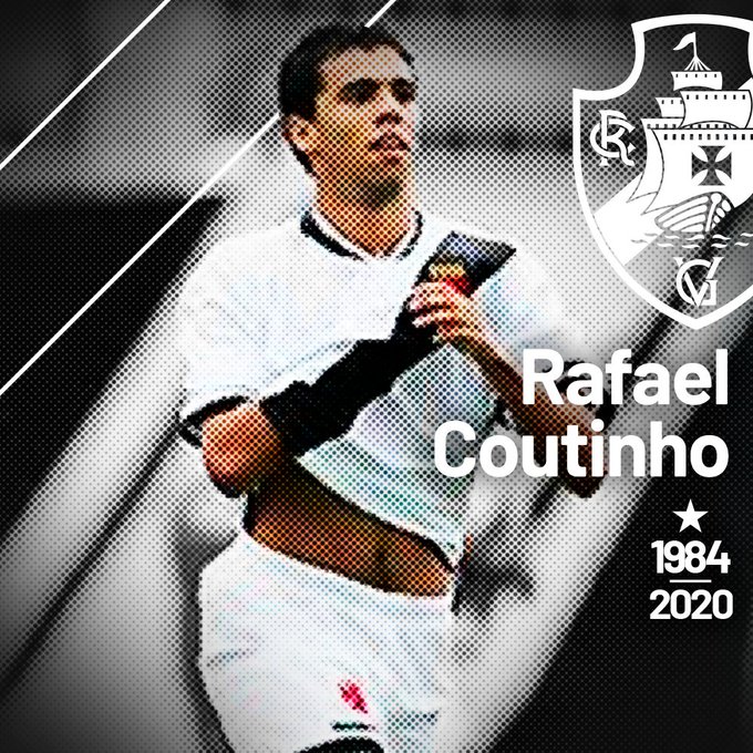 LUTO: Vasco homenageia Rafael Coutinho em rede social: ”Obrigado por tudo, meu amigo.”