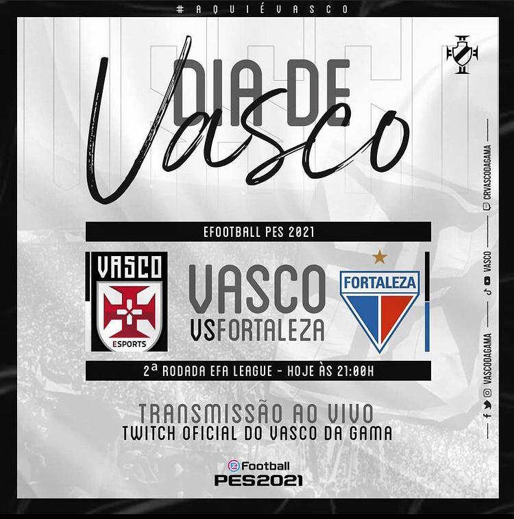 PES: Vasco enfrenta o Fortaleza nesta segunda-feira em jogo adiado da EFA League
