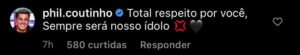 Coutinho defende Pedrinho após polêmica.