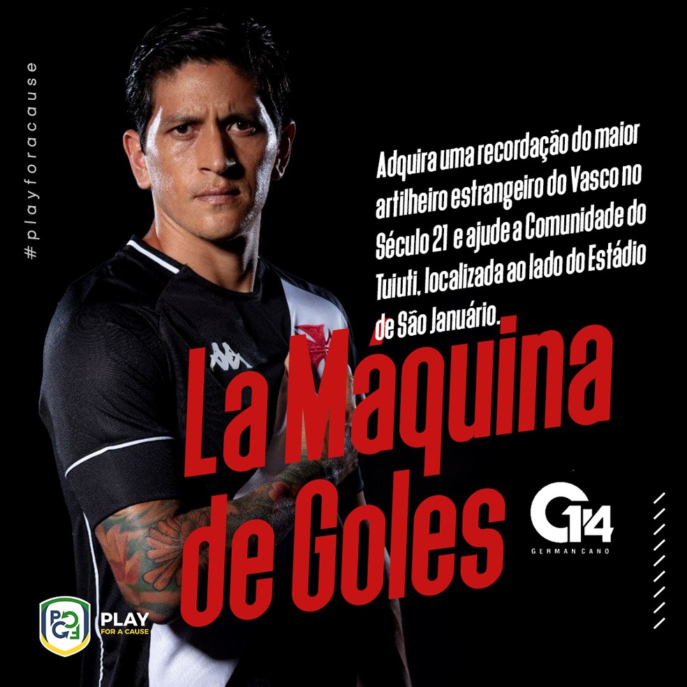 Germán Cano leiloará itens de jogo em prol de comunidade em comemoração à marca atingida pelo Vasco