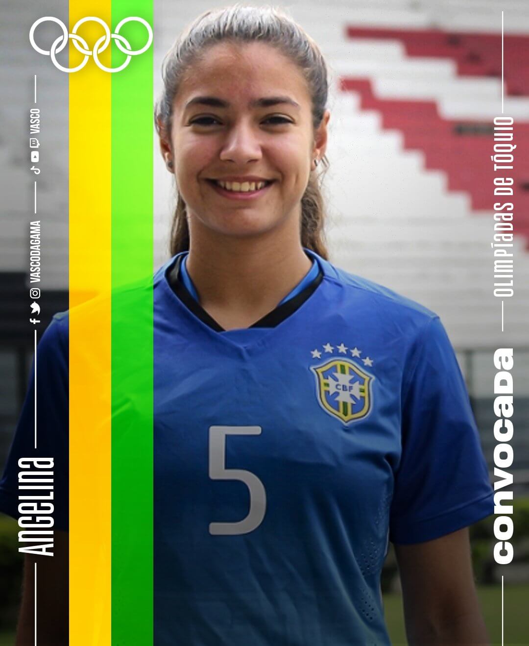 Feminino: Vasco celebra convocação de Angelina, cria da base, para as Olimpíadas