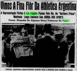 Atletas argentinos treinaram em São Januário antes de irem para Los Angeles / Jornal dos Sports (RJ)