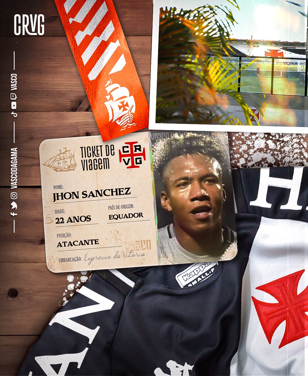 Vasco acerta a contratação do equatoriano Jhon Sánchez