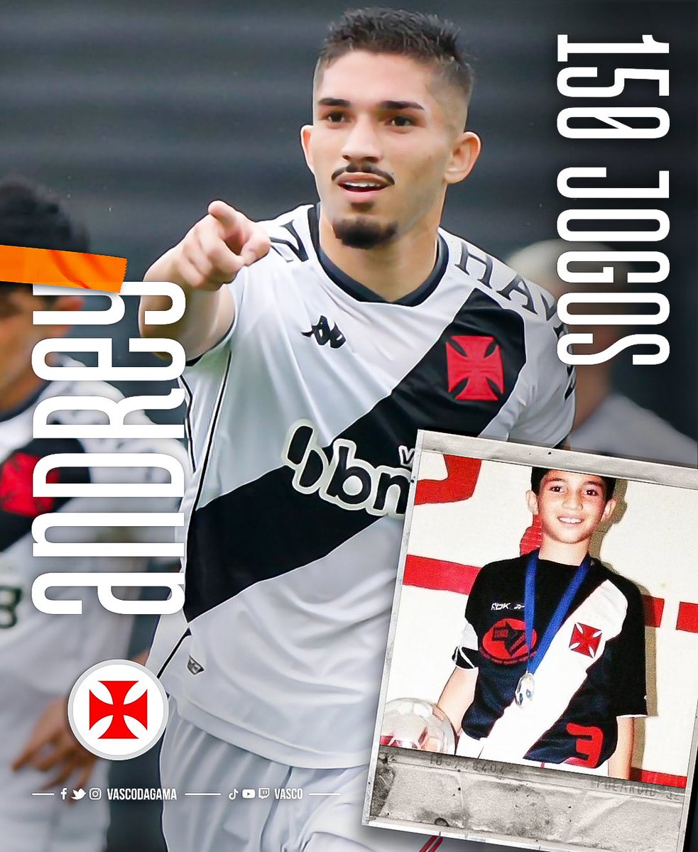 Andrey atingirá 150 jogos com a camisa do Vasco na partida contra o Goiás