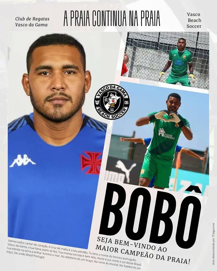 Beach Soccer: Vasco anuncia contratação do goleiro Bobô