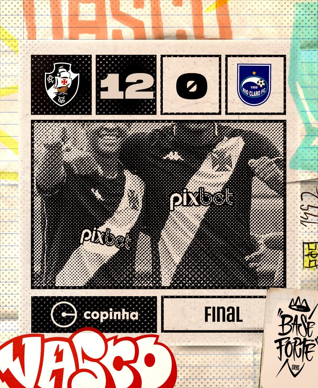 Vasco aplica goleada histórica no Rio Claro e se classifica na Copinha