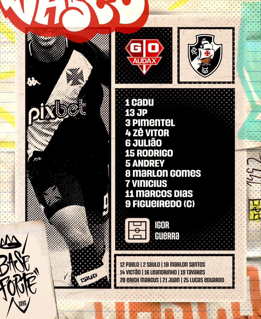 Confira escalação do Vasco para a partida contra Osasco Audax na Copinha