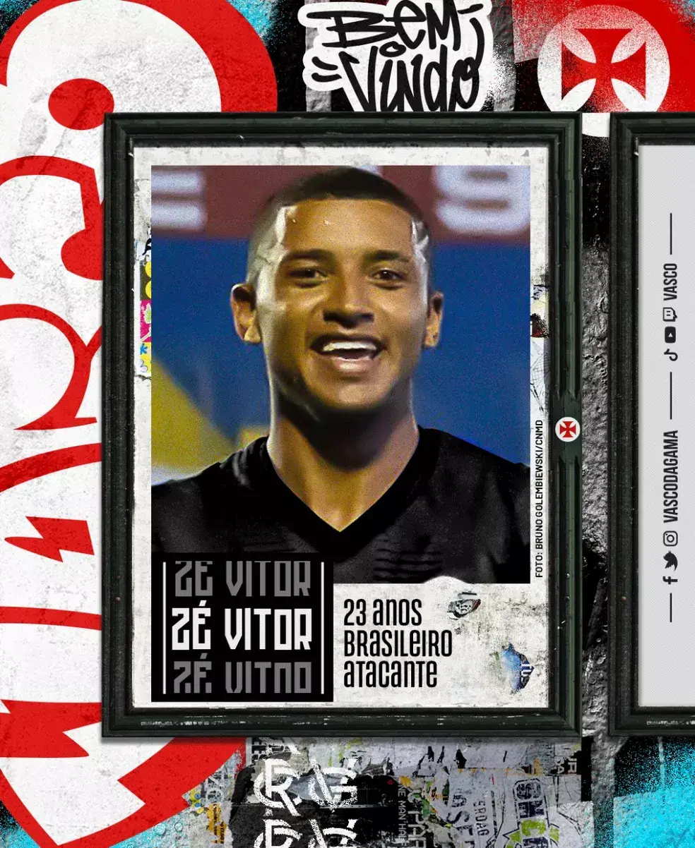 Mais um! Vasco anuncia a contratação de Zé Vitor